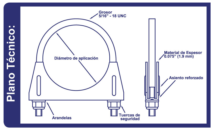 Abrazaderas Moffler Serie4000 Standard Plano Tecnico